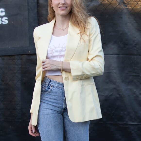 VTG yellow silk ELLEN TRACY blazer - Picture 5 of 5